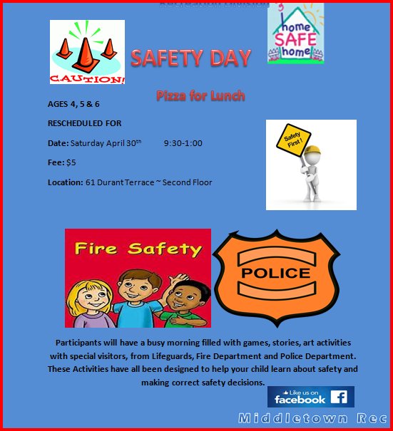 Safety Day Ages 4, 5 and 6 | Middletown, CT Patch